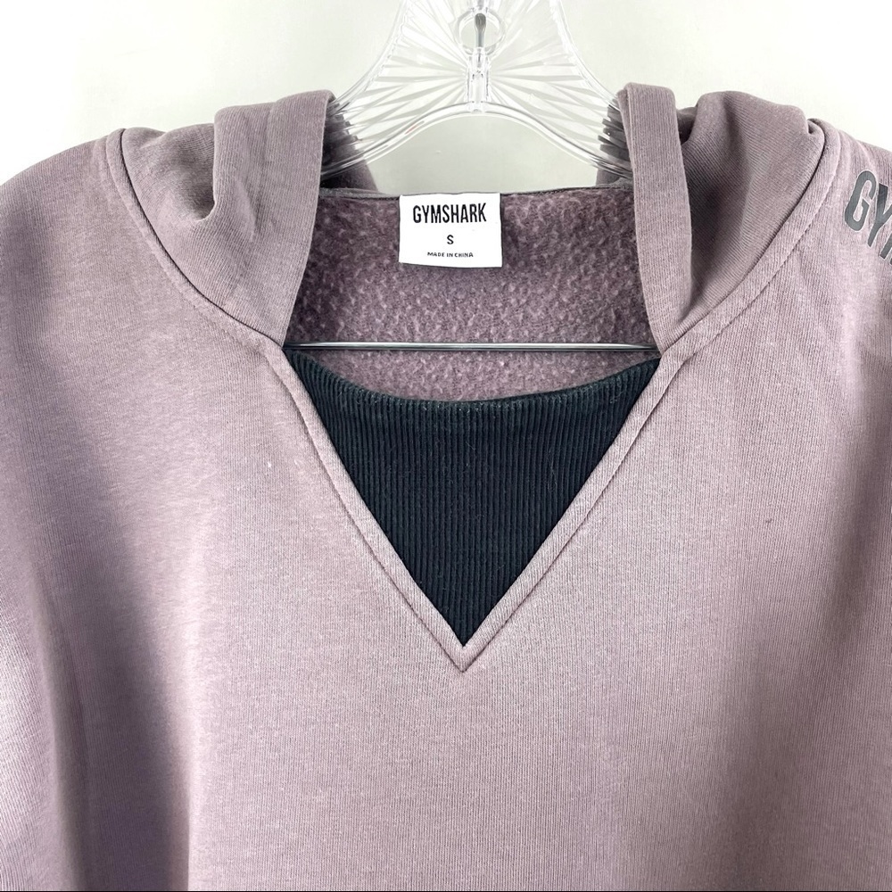 Gymshark Solo Cropped Hoodie Slate Lavender Athleisure Sweatshirt Sz S - Picture 9 of 13